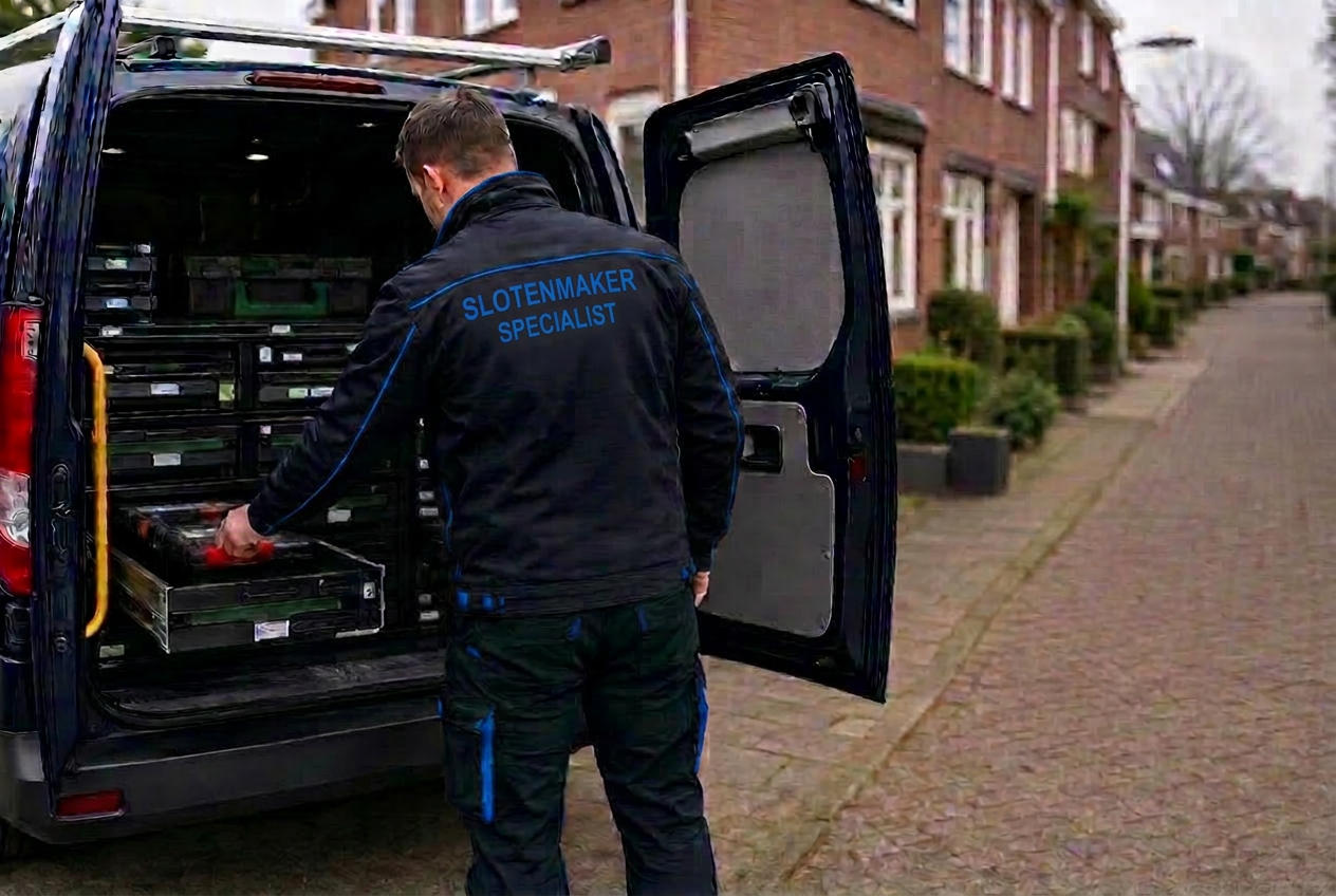 Volledig uitgeruste slotenmaker bus met gereedschap en cilinders